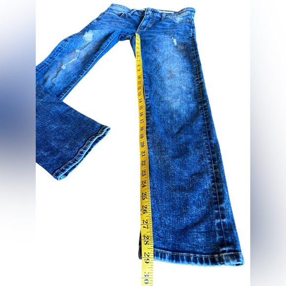 PILCRO x Anthropologie Slim Straight Blue Jeans Sz 27 Distressed Stretch Denim - Picture 6 of 9